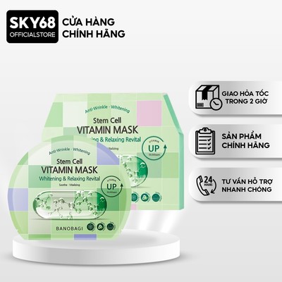 Hộp 10 Mặt nạ BANOBAGI Dưỡng Sáng, Thư Giãn Da Stem Cell Vitamin Mask 30ml x10 - CARO Relaxing Revital