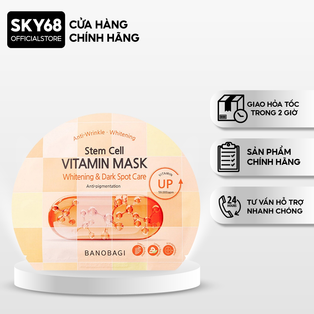 Mặt nạ BANOBAGI Làm Mờ Thâm, Đều Màu Da Stem Cell Vitamin Mask 30ml - CARO Dark Spot Care