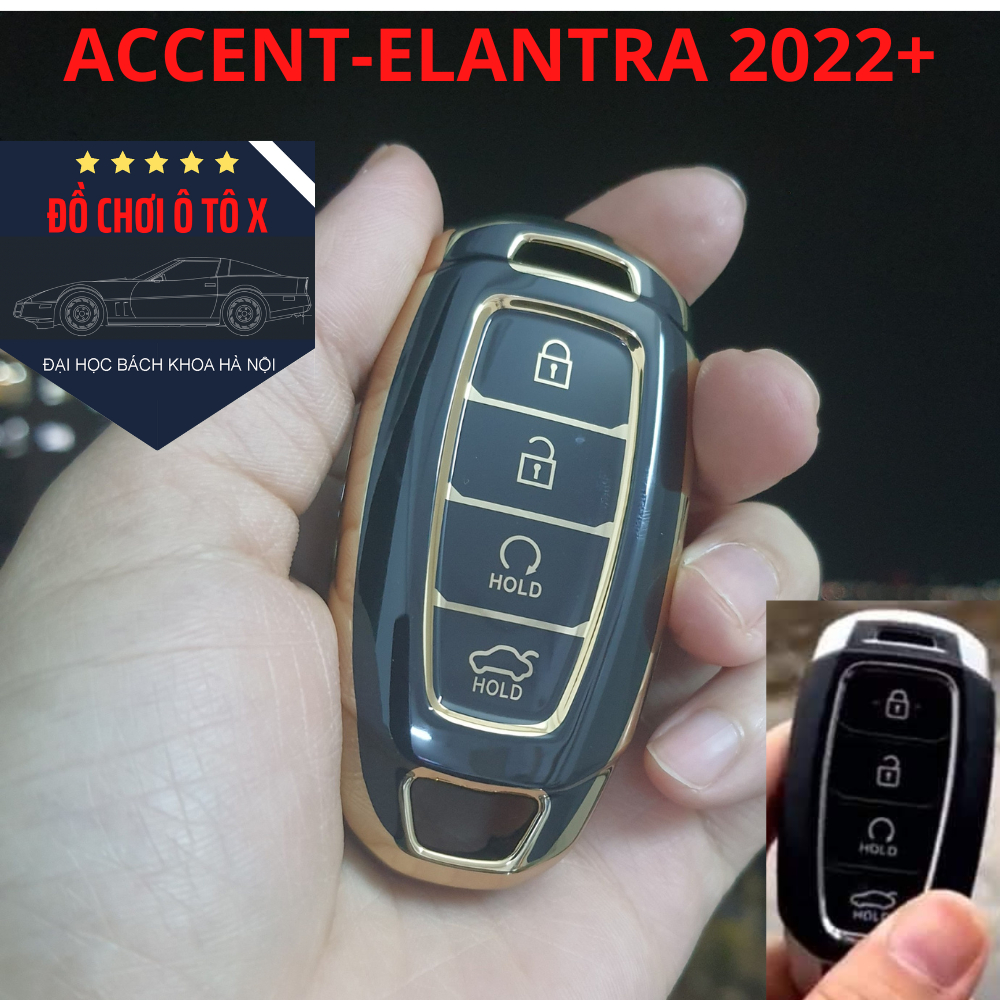 Ốp chìa khóa xe Hyundai Accent 4 phím, ốp chìa khóa hyundai elantra 2023