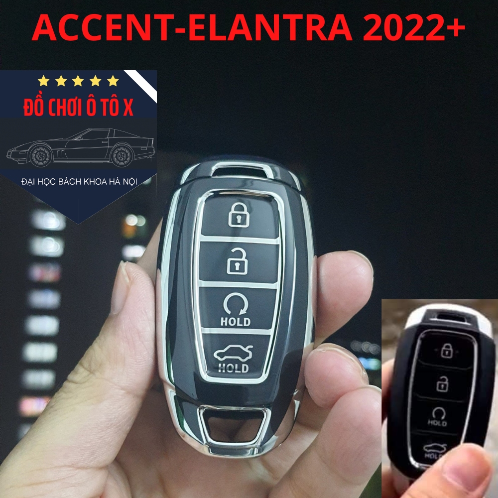 Ốp chìa khóa xe Hyundai Accent 4 phím, ốp chìa khóa hyundai elantra 2023