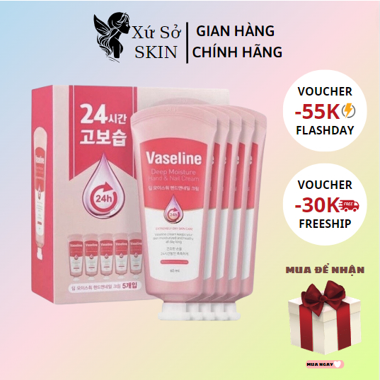 Kem dưỡng da tay và móng Vaseline Deep Moisture hàng nội địa Hàn 60ml