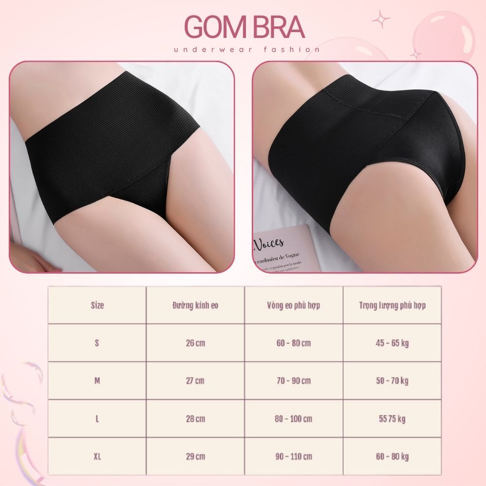 Quần gen nịt bụng dưới mặc váy GOM BRA, thiết kế định hình siết eo chống cuộn, co giãn tốt - SA-036