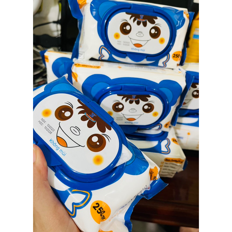 Khăn ướt baby wipes Lớn 250 không mùi cho bé