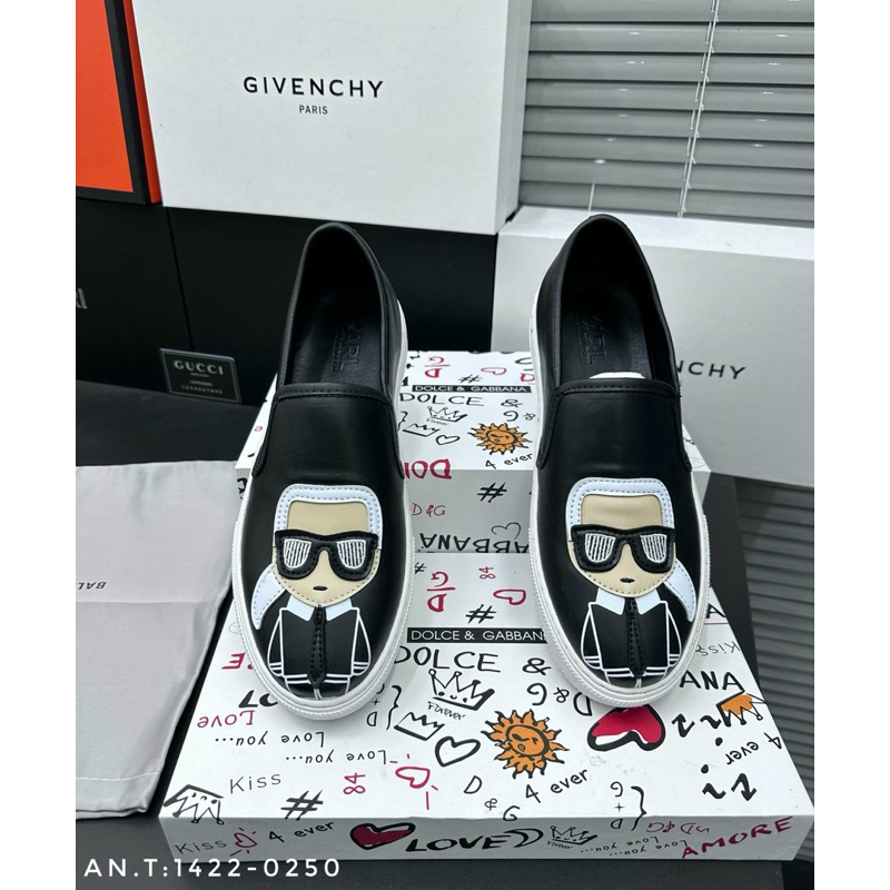 Giầy slipon Karl Siêu Chất_Giày GVC,DG Chun chéo, Chun ngang, Giày Lười DIO.O_Canvas _GenZ_Store__