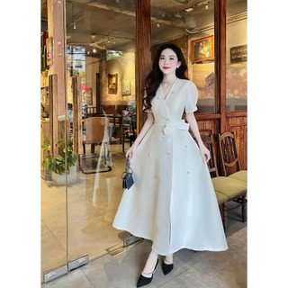 Đầm Xòa Tapta Cổ V Cột Dây Ở Eo