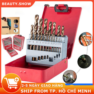 Bộ 13/19 mũi khoan inox sắt thép từ 1-10mm