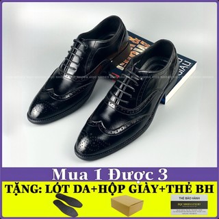 Giày tây nam oxford da bò nappa phong cách ý đế khâu chỉ bảo hành 1 năm HQ339