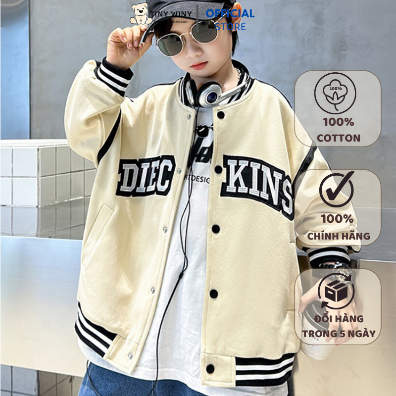 Áo bomber Tiny Winy chất nỉ mềm cho bé trai, bé gái A030