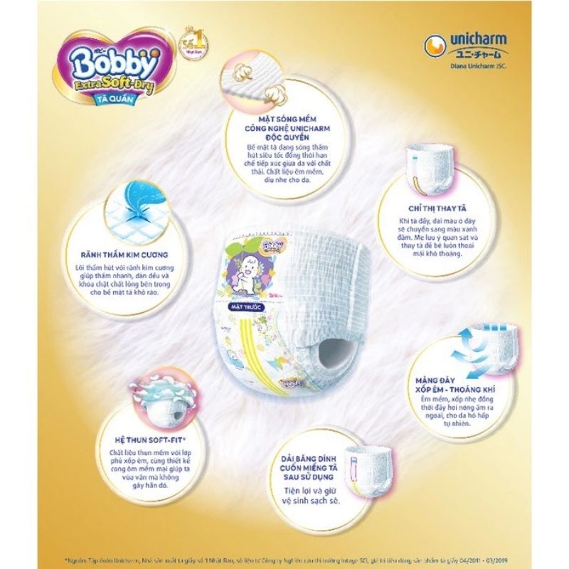 Tã quần cao cấp BOBBY EXTRA SOFT DRY siêu mềm XXL46