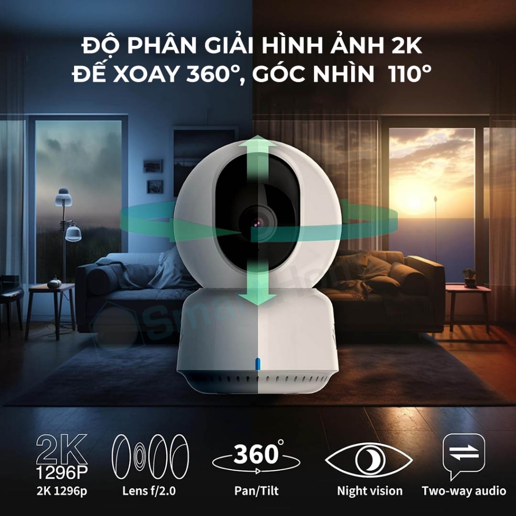 Camera thông minh Aqara E1 Wifi 6E - Tương thích HomeKit, độ phân giải 2K, giá xoay 360
