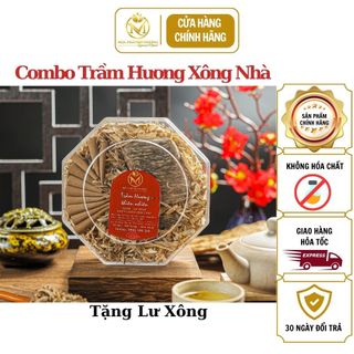 Combo trầm hương xông nhà, giác trầm hương tự nhiên nguyên chất tặng lư xông và than hoạt tính