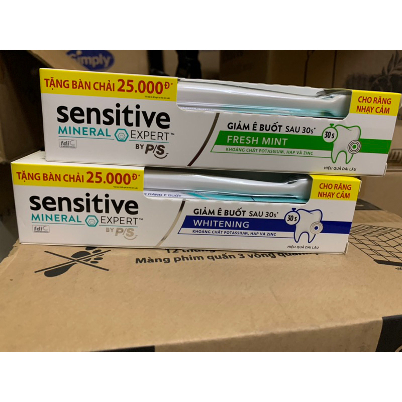 KEM ĐÁNH RĂNG P S SENSITIVE EXPERT GIẢM Ê BUỐT 100Gr  TẶNG BÀN CHẢI