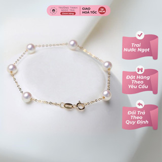  Vòng Tay Bạc Mix Hạt Ngọc Trai 6ly Kiểu Dáng Thời Trang Thanh Lịch Cho Các Nàng - Ngọc Trai Trường Thịnh 