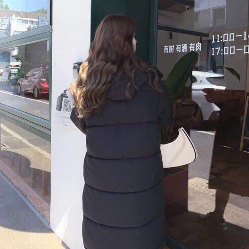 H1 Áo phao nữ dáng dài khoá 2 chiều siêu ấm áp