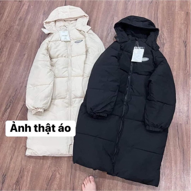 H1 Áo phao nữ dáng dài khoá 2 chiều siêu ấm áp