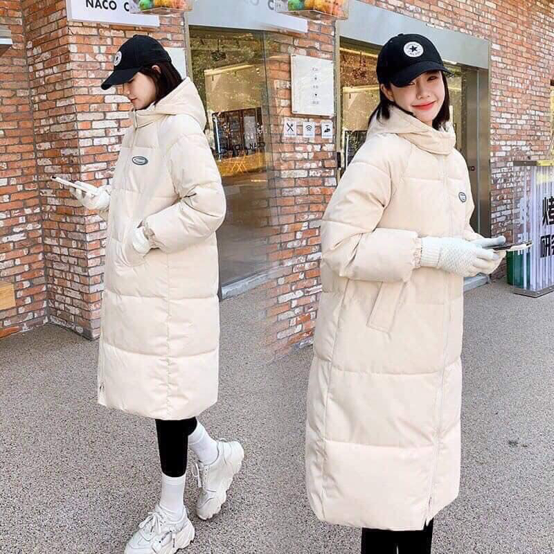 H1 Áo phao nữ dáng dài khoá 2 chiều siêu ấm áp