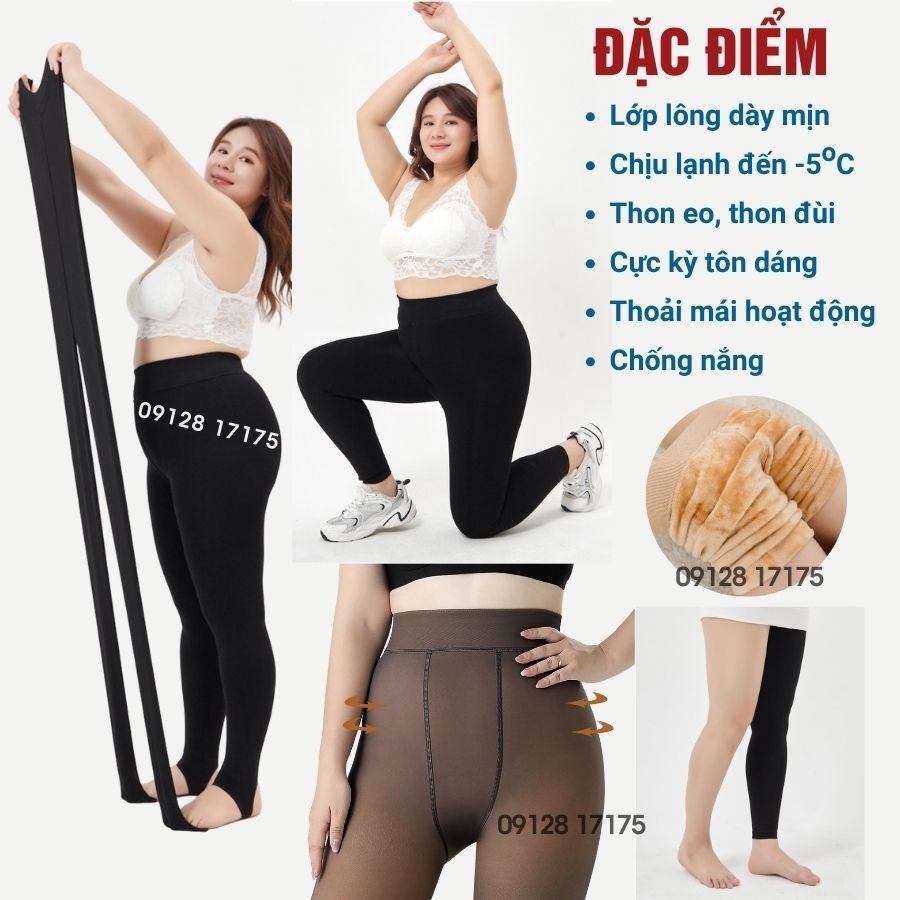 Quần tất bigsize lót lông cho nữ 55-78kg loại dày - Vớ quần lót lông bigsize che khuyết điểm cho người mũm mĩm