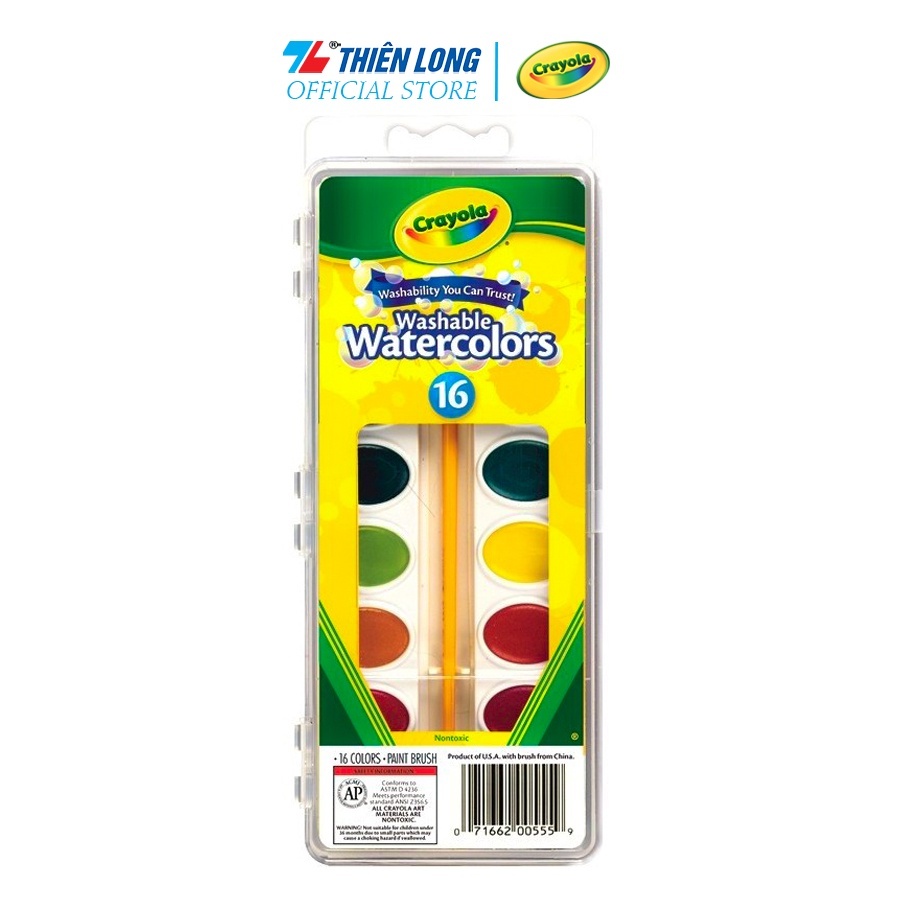 Bộ 16 màu nước rửa được CRAYOLA 530555 - Crayola Washable Water Color