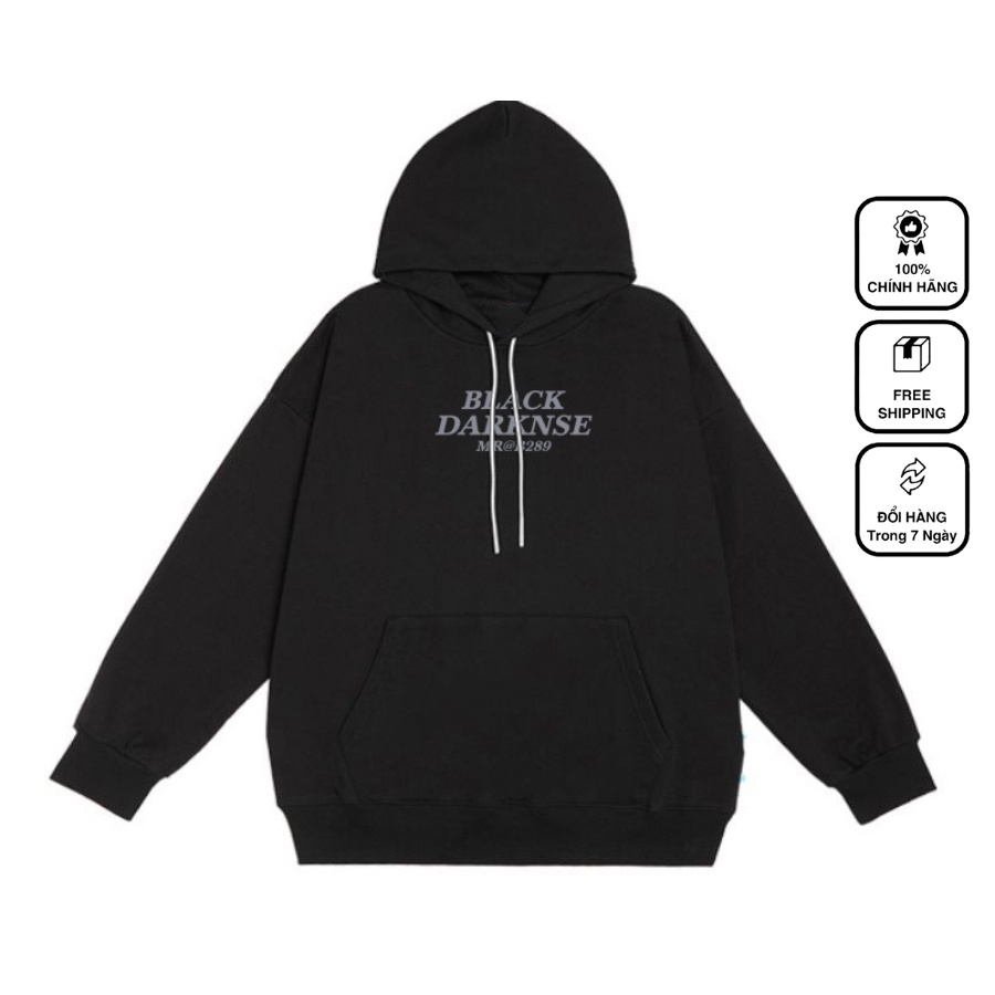 Áo hoodie nỉ bông Black Dark nam nữ form rộng thu đông Local Brand