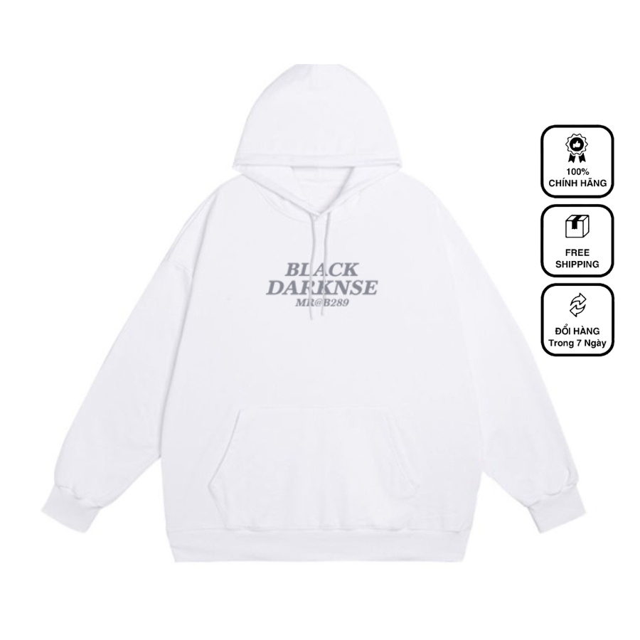 Áo hoodie nỉ bông Black Dark nam nữ form rộng thu đông Local Brand