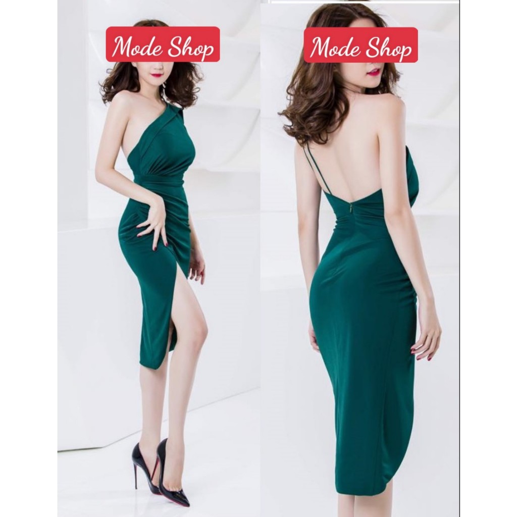 Đầm Ngọc Trinh Ôm Body Kiểu Một Vai Hở Lưng Xẻ Tà 0171