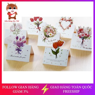 Thiệp quà tặng, thiệp sinh nhật, thiệp chúc mừng ngay lễ in hình bó hoa cực đẹp