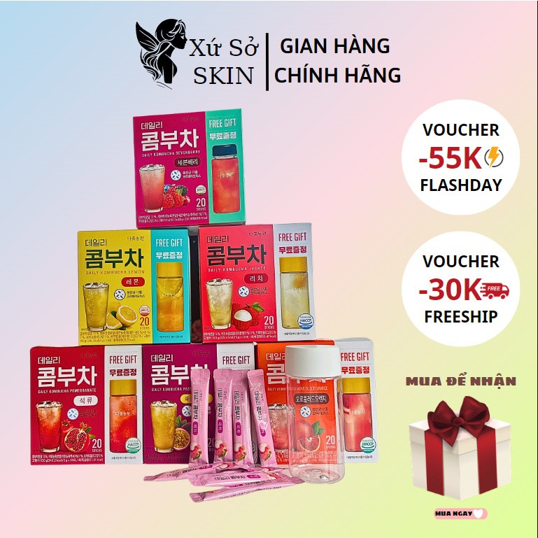 Trà trái cây kombucha, trà kombucha Hàn Quốc, Danongwon daily kombucha, detox giảm mỡ, hỗ trợ tiêu hóa, tăng đề kháng