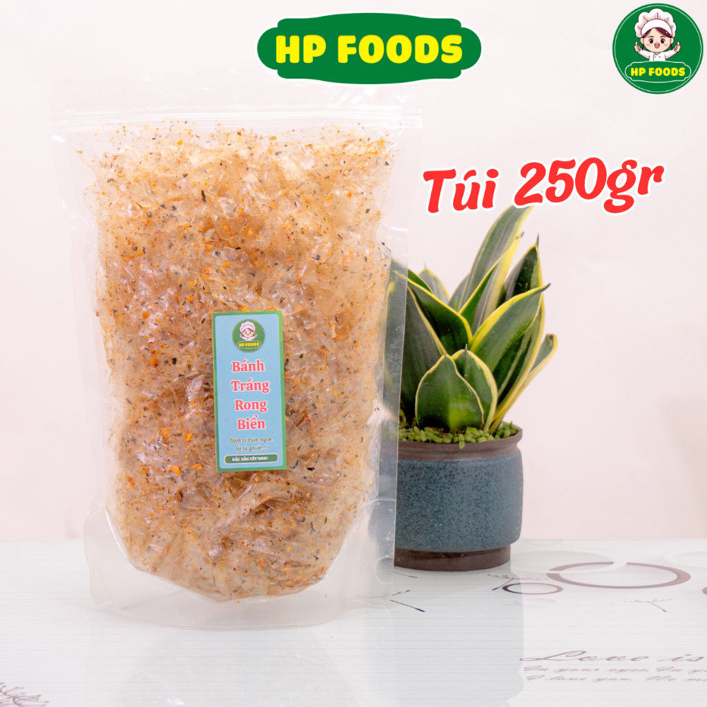 250gr Túi Zip Bánh tráng rong biển tỏi phi chay mặn siêu ngon đặc sản chính gốc Tây Ninh - HP FOODS