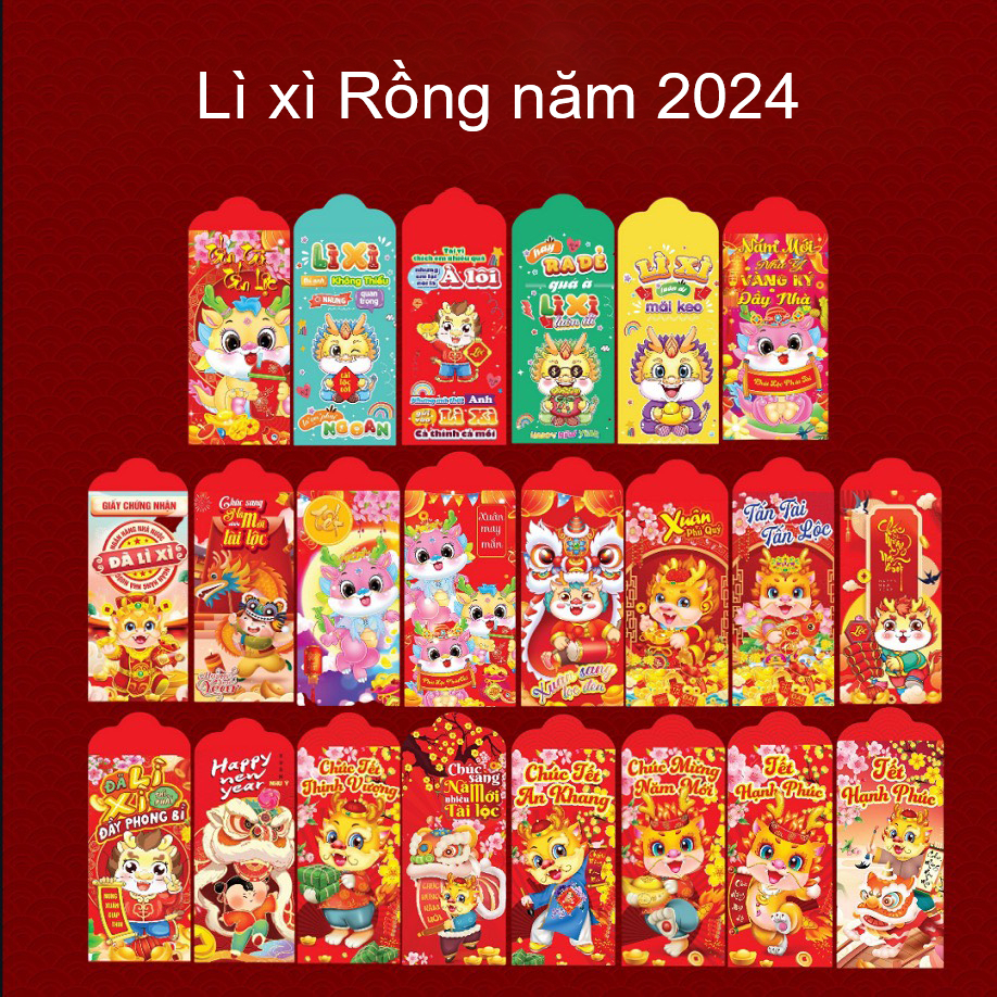 Lì Xì ❤️NGẪU NHIÊN❤️ Bao mở hàng tết 2024 hình con rồng