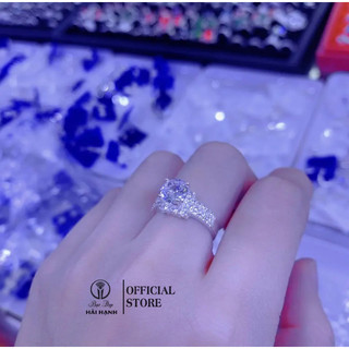 Nhẫn vuông đá to bạc ta HHJ