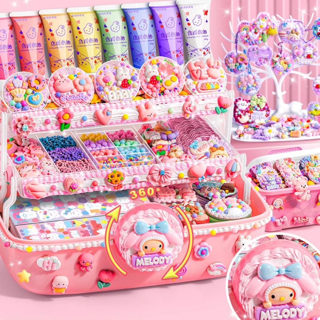 Bộ dụng cụ làm móc khóa bộ thẻ goo kem keo làm móc khóa cho bé vui chơi giúp rèn luyện sự khéo léo v