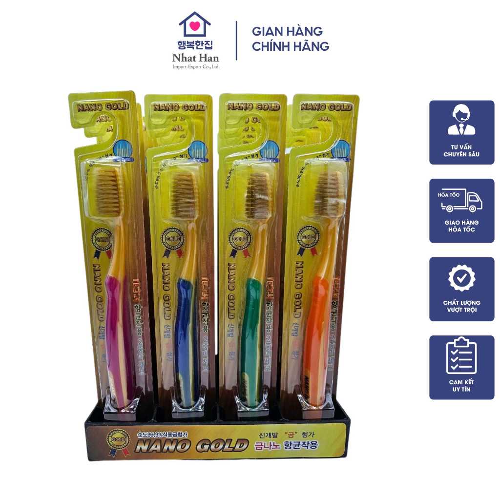 Bàn chải đánh răng Hand in Hand Hàn Quốc công nghệ nano gold 100% sợi lông siêu nhỏ