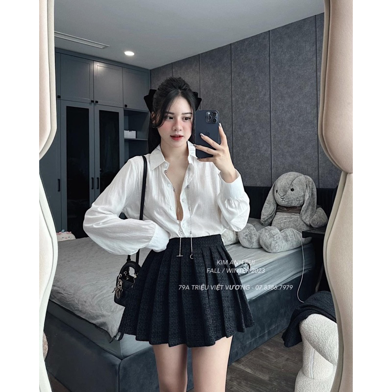 Set dạ đen tweet kèm cv 23