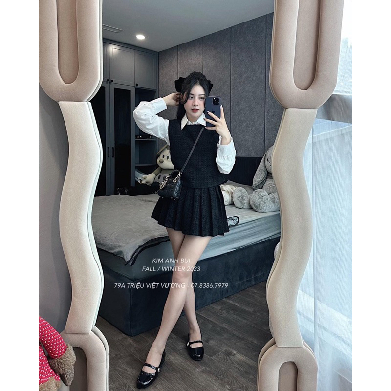 Set dạ đen tweet kèm cv 23