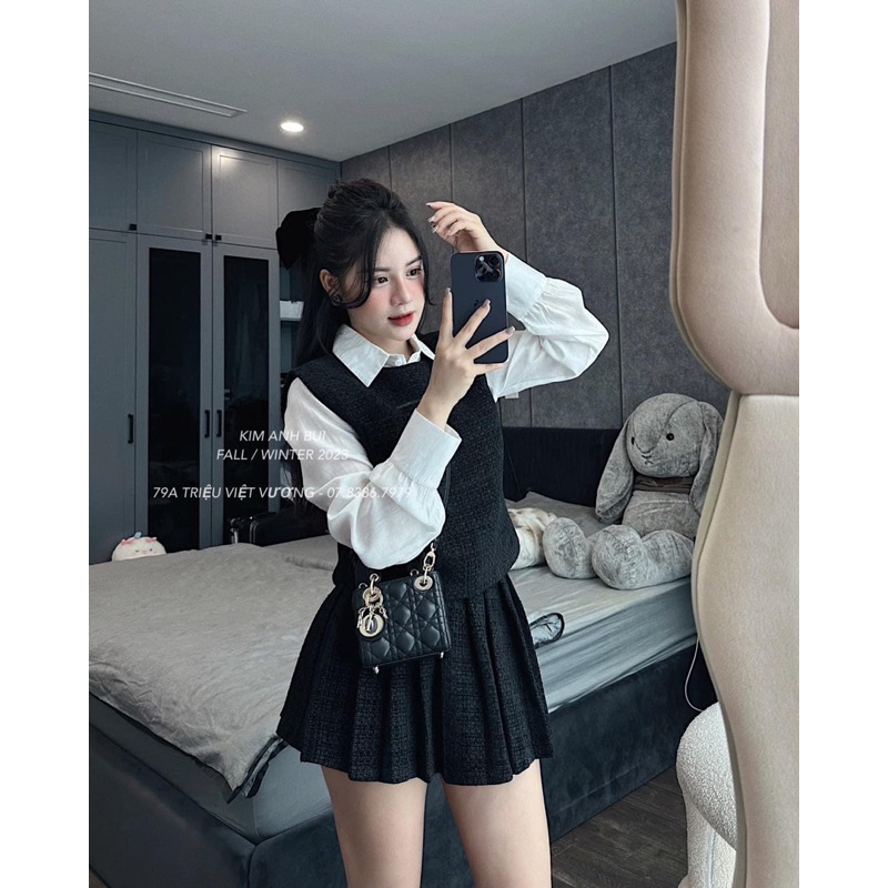 Set dạ đen tweet kèm cv 23