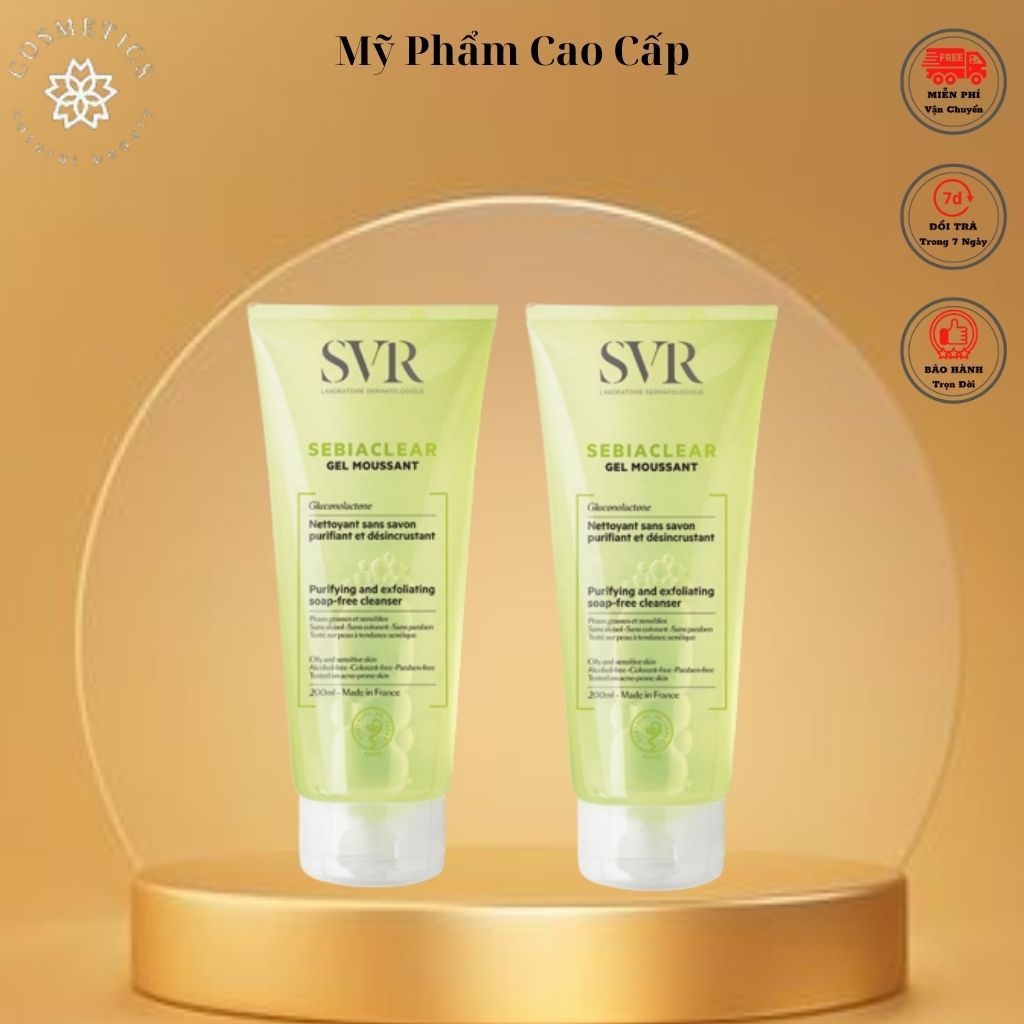 Gel Rửa Mặt Tạo Bọt Cho Da Dầu Mụn SVR Sebiaclear Gel Moussant .