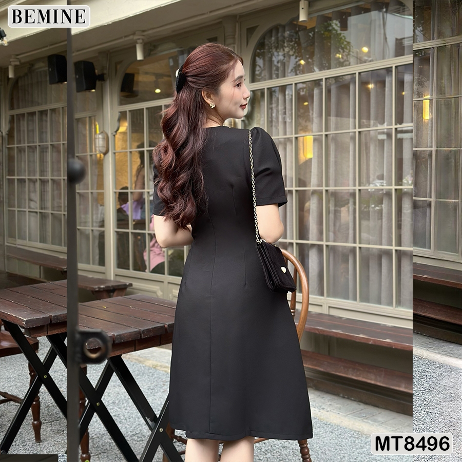 Đầm công sở cổ phối  tùng chữ A BEMINE MT8496