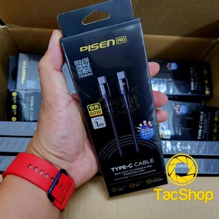 Cáp pisen dual type-c hỗ trợ sạc nhanh 3a 60w - dài 1m chính hãng
