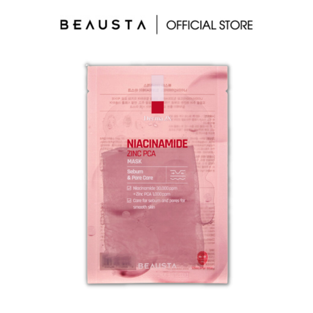 Mặt nạ Beausta Derma2X Niacinamide Zinc PCA Mask Hộp 10EA