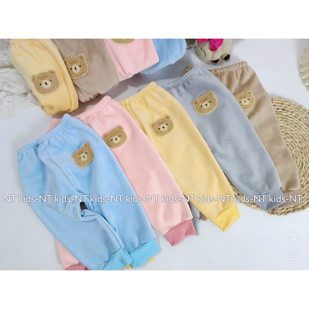 Quần dài cho bé trai bé gái chất nhung dày dặn không xù LILIKIDS QCD23