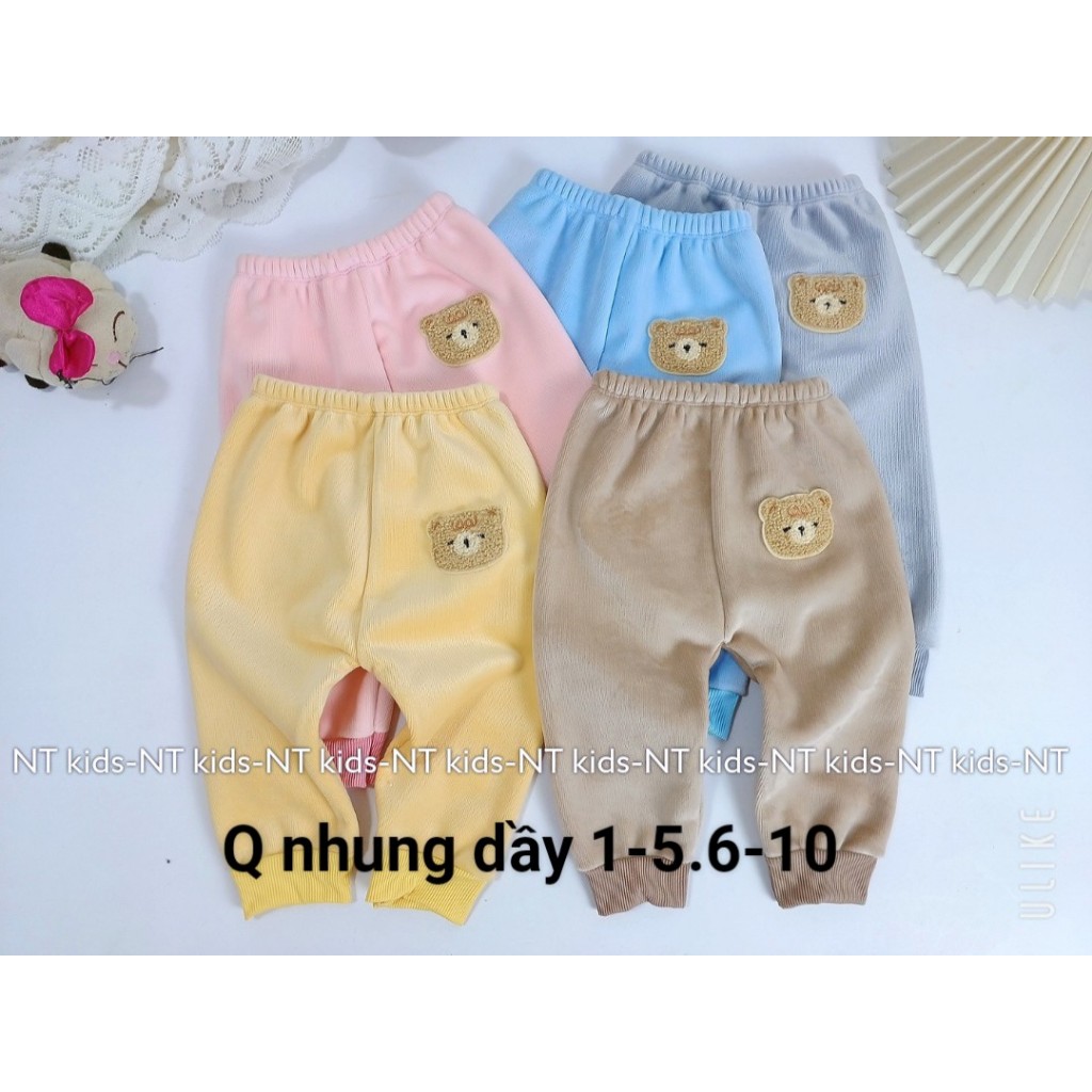 Quần dài cho bé trai bé gái chất nhung dày dặn không xù LILIKIDS QCD23