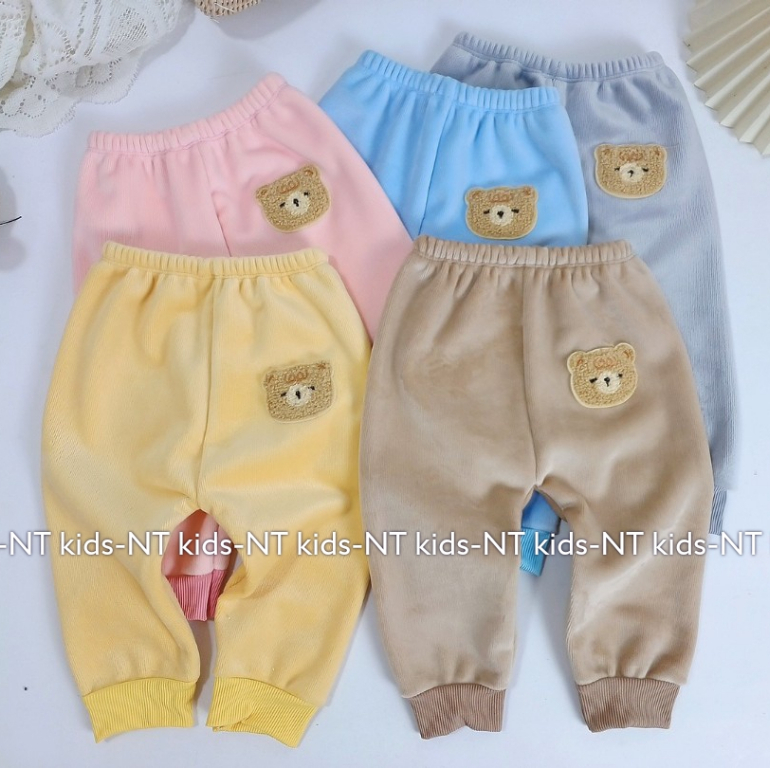 Quần dài cho bé trai bé gái chất nhung dày dặn không xù LILIKIDS QCD23