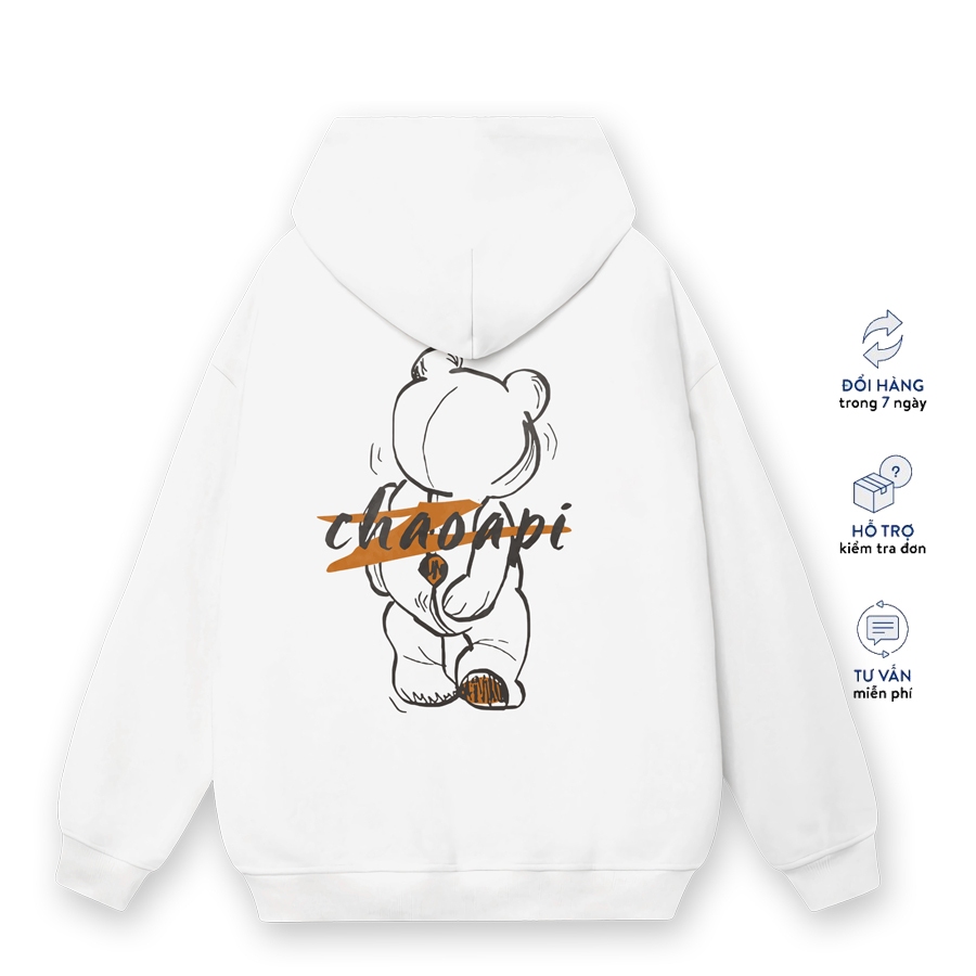 Áo hoodie nỉ bông Gấu Chao nam nữ form rộng thu đông Local Brand