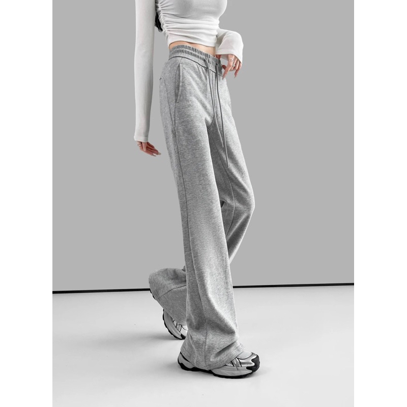 Quần loe chất nỉ hottrend. hách dáng, có rây rút eo. quần loe nữ hót 2023