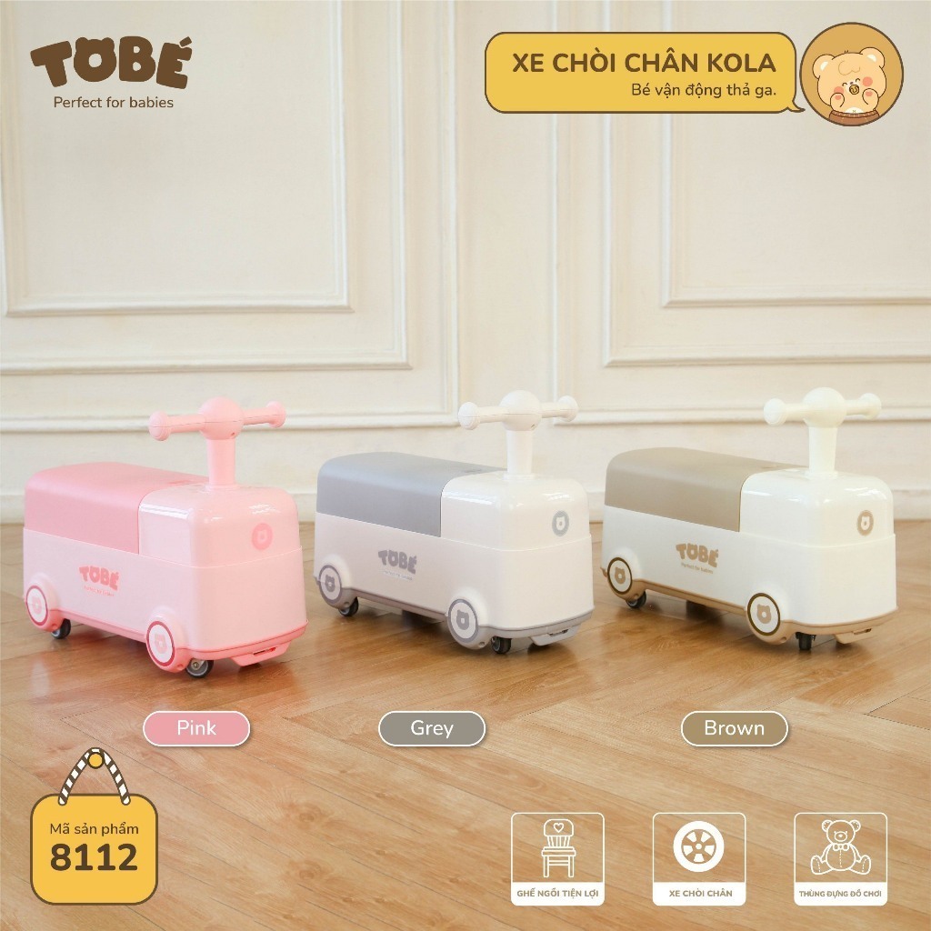 Xe Chòi Chân KOLA TOBÉ Chất Liệu Nhựa PP Cho Bé Từ 2 Tuổi