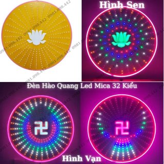 Đèn hào quang mica 32 kiểu hình sen-hình vạn
