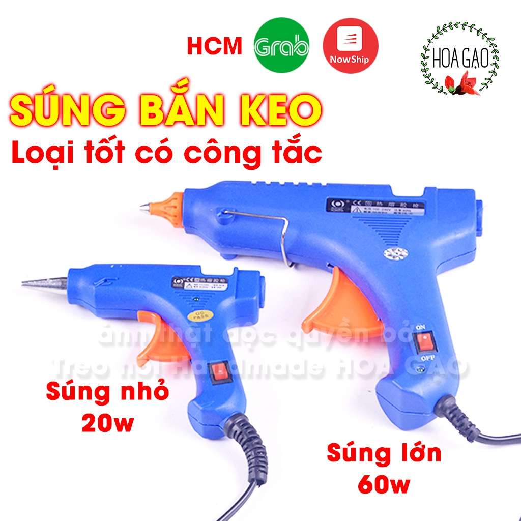 Súng bắn keo nến máy bắn keo HOA GẠO GSO súng bắn keo silicon súng bắn keo nhỏ súng bắn keo to hàng tốt, có công tắc