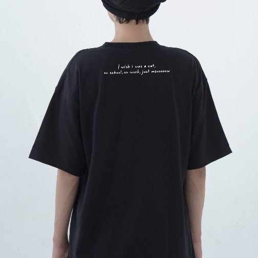 Áo thun I wish i was a cat form oversize local brand Buenas Sad Meow - SWT29