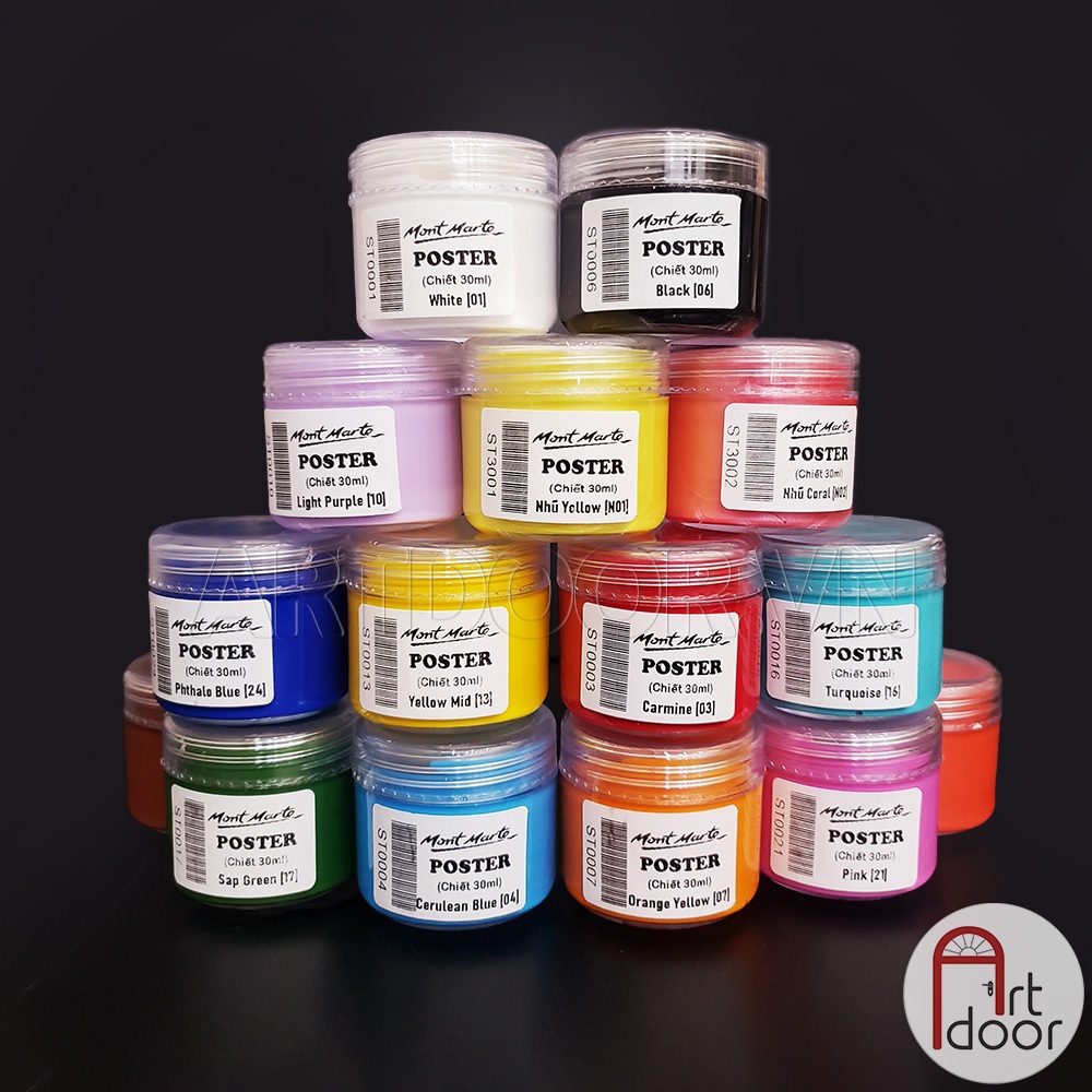 Màu vẽ Poster Pant MONT MARTE Hũ  luyện thi vẽ trang trí màu, học vẽ, tô tượng