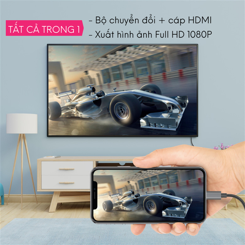 Cáp chuyển IP sang HDMI máy chiếu, tivi, màn hình dành cho IP 6-14promax và máy tính bảng nhà táo chân sạc cũ